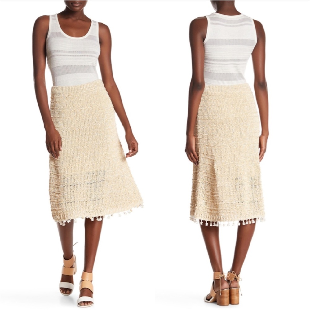 DEREK LAM Knitted A-Line Tassel Skirt